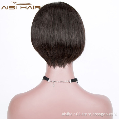 Aisi Hair Top Quality Grade 8a Japan Human Hair Wig , Short Hairstyles for Black Women